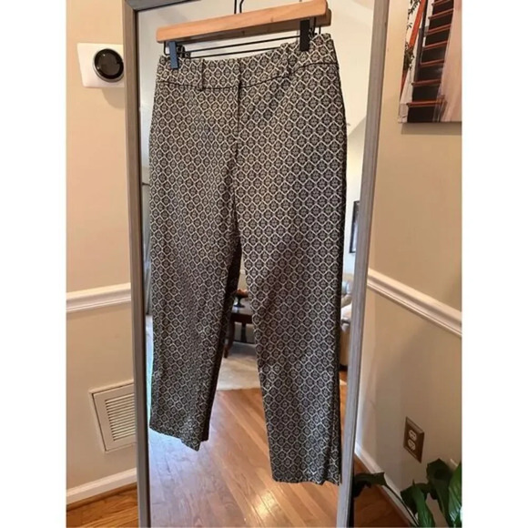 Ann Taylor Size Petite 2 Gold Foil Dress Trouser Pants - Picture 1 of 3